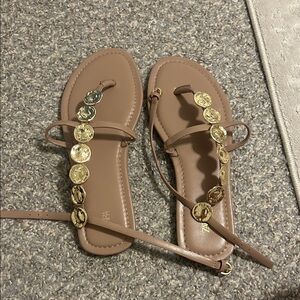 Never Worn Tan Zara Sandals 8
